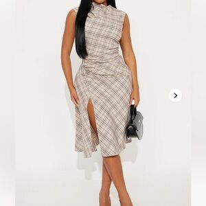 Plaid Midi Dress